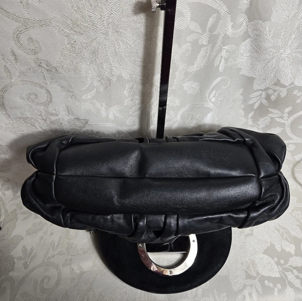 Christian Dior Vintage Black Leather Jazz Club Hobo Shoulder Bag